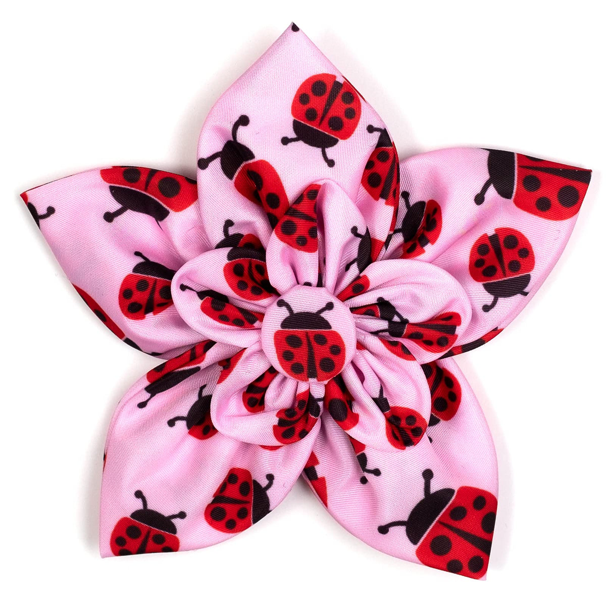 Flower Collar Attachment for Dogs & Cats – Soft Printed Polyester, Touch Fastener, Attaches to Any Collar - Sunflowers Pattern, Blue, Large