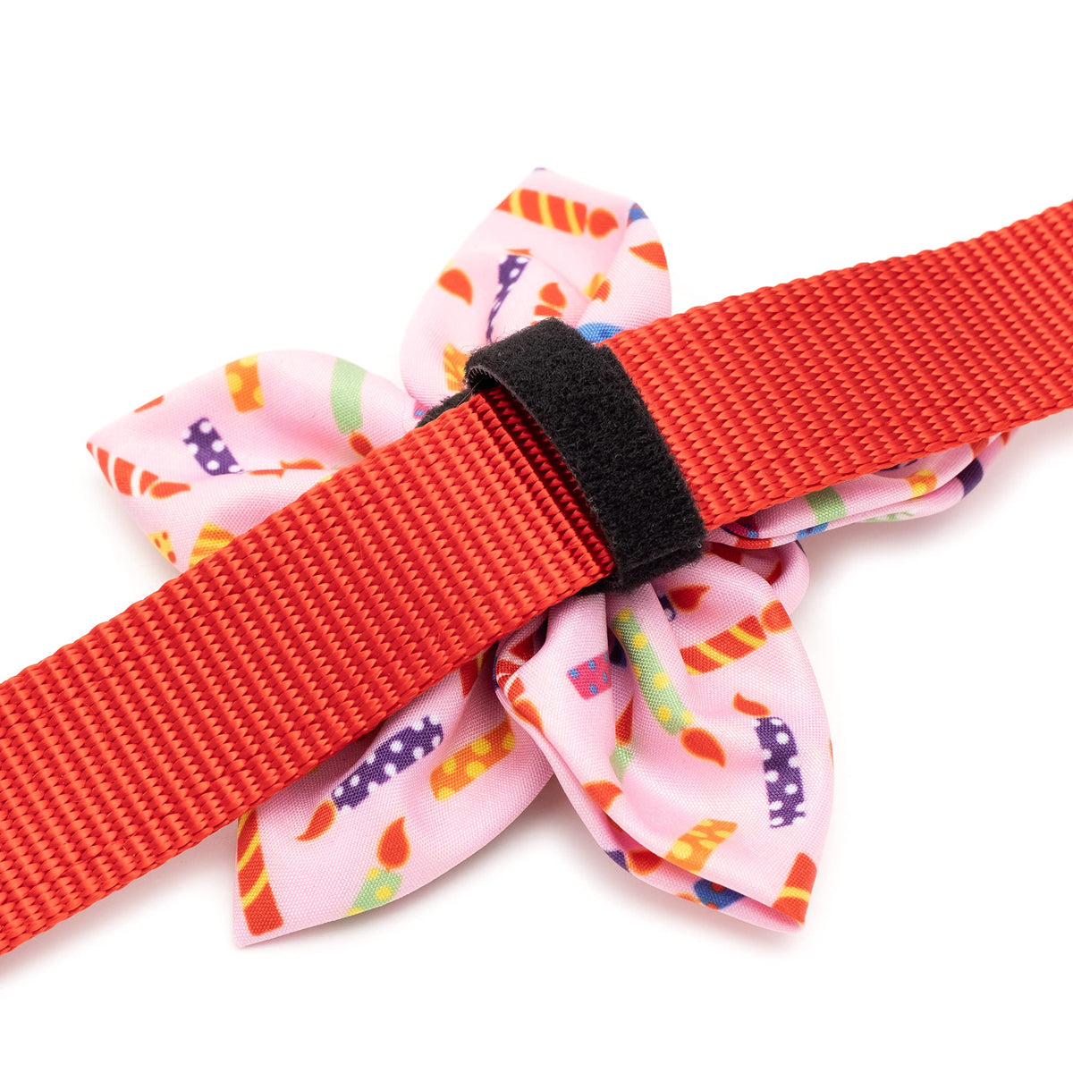 Flower Collar Attachment for Dogs & Cats – Soft Printed Polyester, Touch Fastener, Attaches to Any Collar - Sunflowers Pattern, Blue, Large