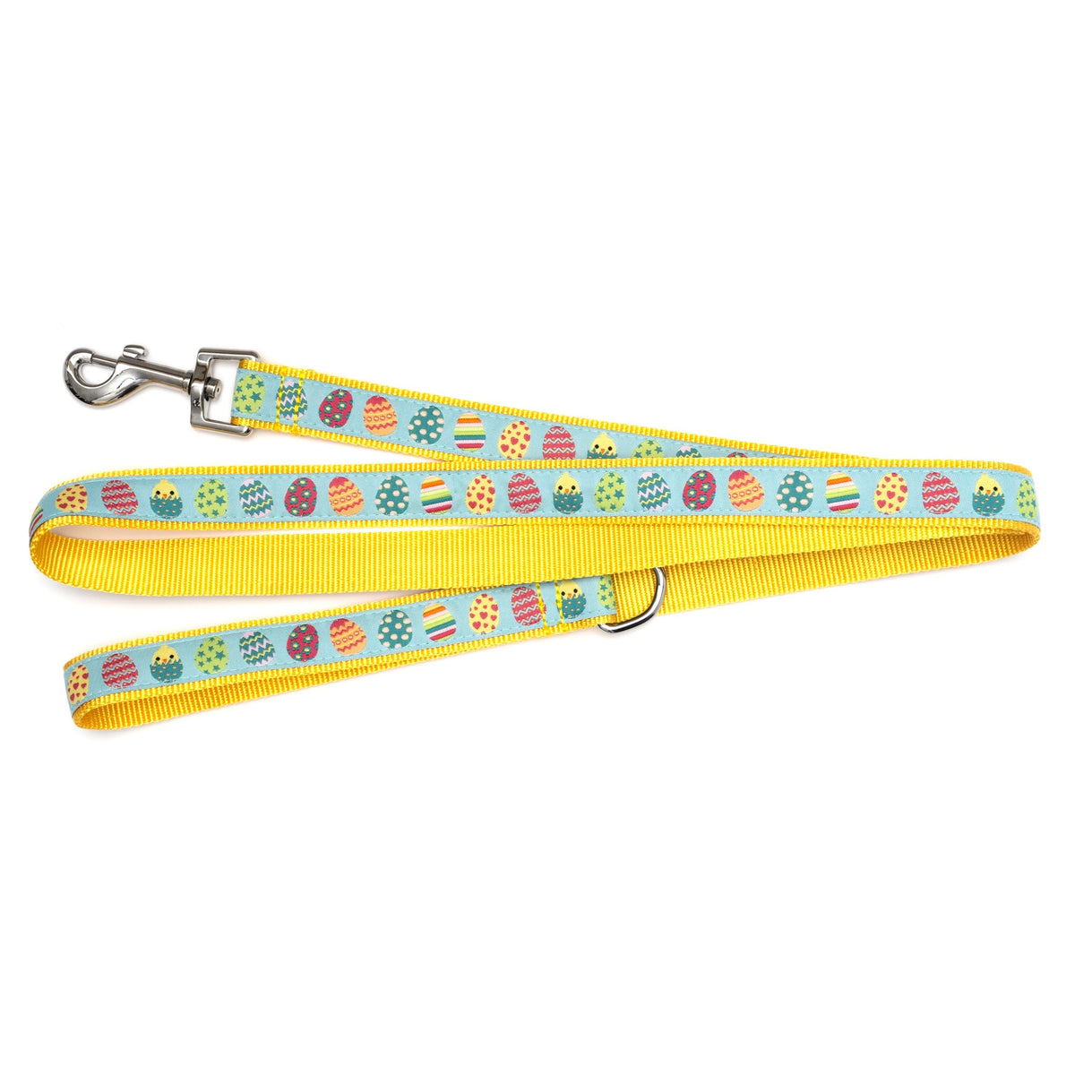 Fashionable Jelly Beans Leash for Dogs, Woven Ribbon, Solid Nickel Plated D-Ring, Blue, Small