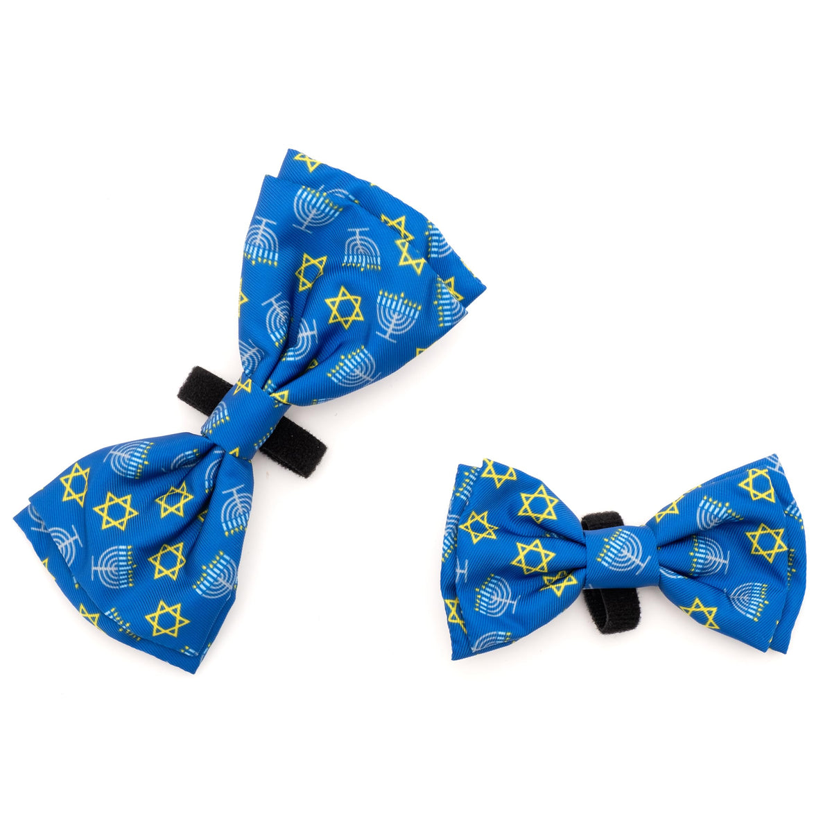 Pet Bow Tie for Dogs & Cats – Soft Printed Polyester Collar Bow Tie with Touch Fastener, Attaches to Any Collar - Narwhals Pattern, LiteBlue, Small