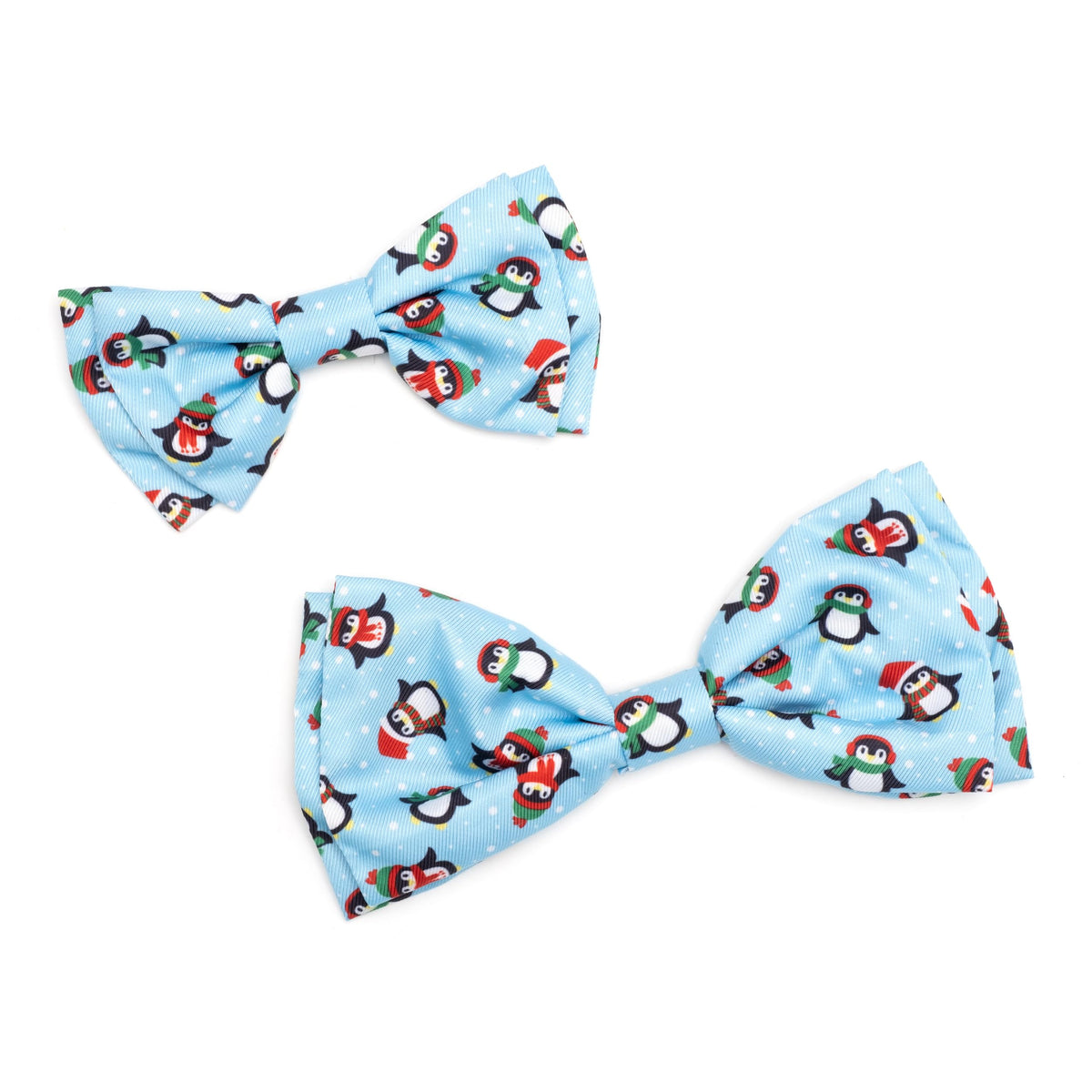 Pet Bow Tie for Dogs & Cats – Soft Printed Polyester Collar Bow Tie with Touch Fastener, Attaches to Any Collar - Narwhals Pattern, LiteBlue, Small