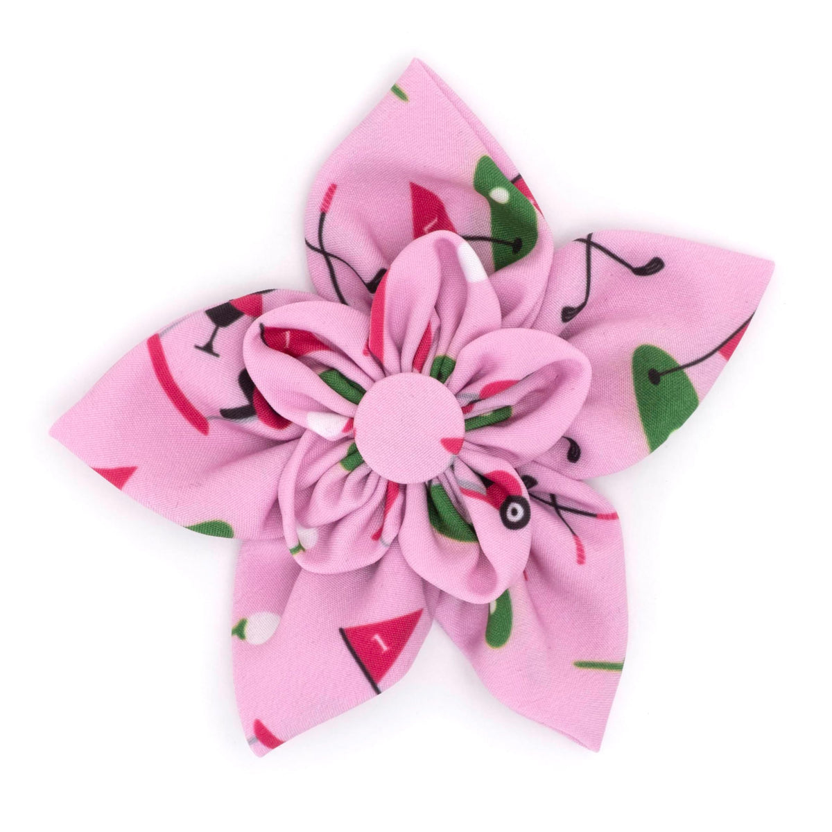 Flower Collar Attachment for Dogs & Cats – Soft Printed Polyester, Touch Fastener, Attaches to Any Collar - Sunflowers Pattern, Blue, Large