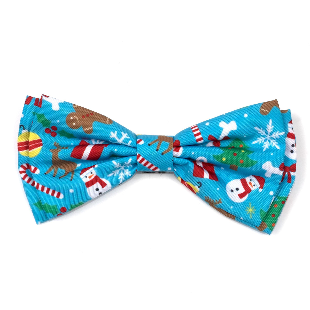 Pet Bow Tie for Dogs & Cats – Soft Printed Polyester Collar Bow Tie with Touch Fastener, Attaches to Any Collar - Narwhals Pattern, LiteBlue, Small
