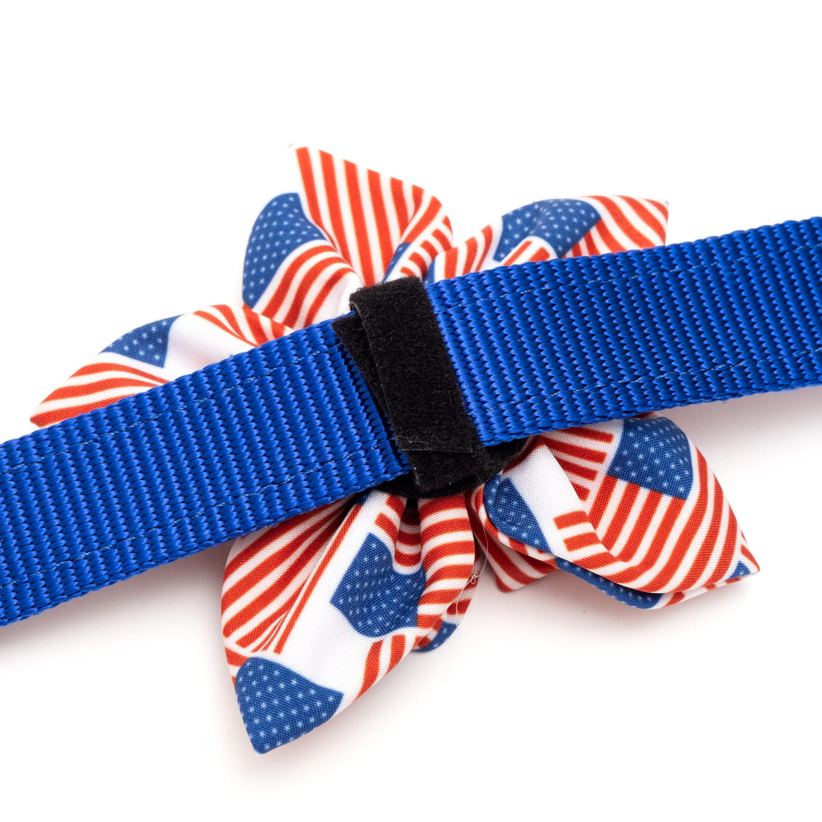 Flower Collar Attachment for Dogs & Cats – Soft Printed Polyester, Touch Fastener, Attaches to Any Collar - Sunflowers Pattern, Blue, Large