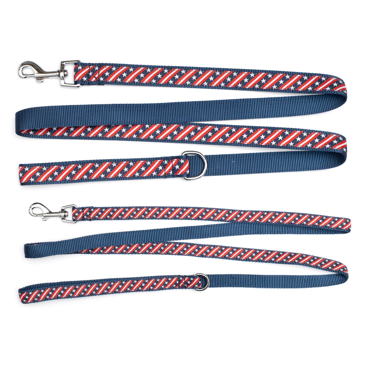 Fashionable Jelly Beans Leash for Dogs, Woven Ribbon, Solid Nickel Plated D-Ring, Blue, Small